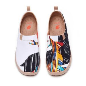 UIN Women's Slip Ons Canvas Lightweight Casual Loafers Shoes (Reindeer Dream)